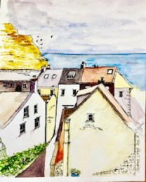 Staithes Village painting